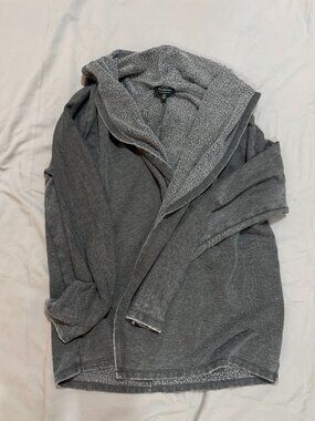 Lucky Brand Women’s Gray Open-Front Hooded Cardigan Size Large SKU049